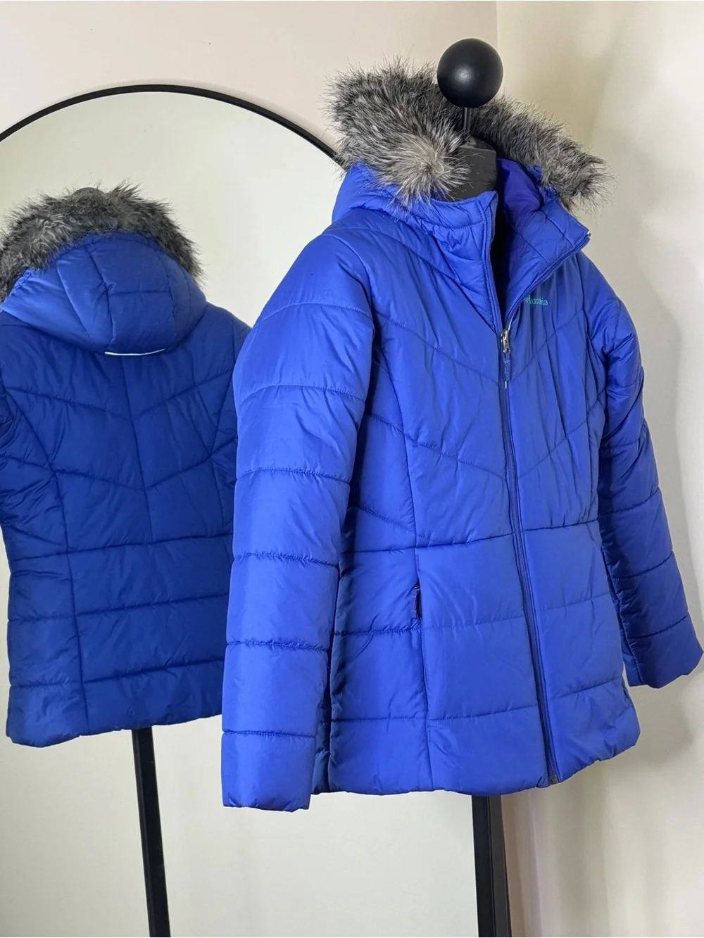 Columbia Katelyn Crest Puffer Jacket Periwinkle Blue Girls Size 18/20
